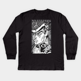 Josuke JJBA Anime Fanart Kids Long Sleeve T-Shirt